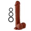 Pro Sensual Premium Silicone Dong Brown 9 inches with 3 C-Rings Sex Toy Product Image 1