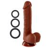 Pro Sensual Premium Silicone Dong with 3 C Rings Brown 7 inches Sex Toy Product Image 1