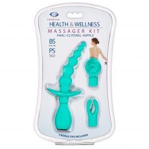 Cloud 9 Health & Wellness Anal Clitoral & Nipple Massager Kit Teal Sex Toy Product