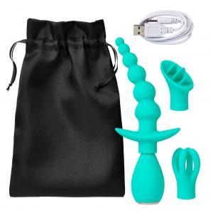 Cloud 9 Health & Wellness Anal Clitoral & Nipple Massager Kit Teal Sex Toy Product