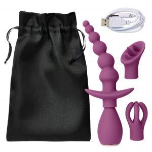 Cloud 9 Health & Wellness Anal Clitoral & Nipple Massager Kit Plum Sex Toy Product