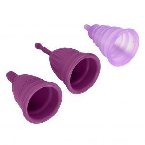 Cloud 9 Health & Wellness Reusable Menstrual Cups 3-pk W/bonus Travel Cup & Case Sex Toy Product
