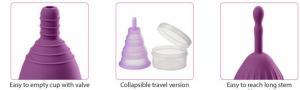 Cloud 9 Health & Wellness Reusable Menstrual Cups 3-pk W/bonus Travel Cup & Case Sex Toy Product