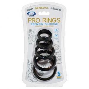 Cloud 9 Comfort Cock Rings W/flat Back 5-pk Pro Sensual Line Sex Toy Product