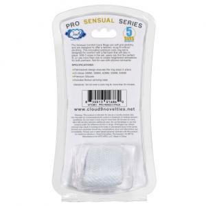 Cloud 9 Comfort Cock Rings W/flat Back 5-pk Pro Sensual Line Sex Toy Product