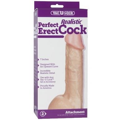 Vac-U-Lock 7" Realistic Perfect Erect Cock - Beige Sex Toy Product