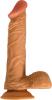 All American Whopper 8 inches Vibrating Dong, Balls Beige Sex Toy Product Image 3