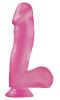 Basix Rubber 6.5 inches Dong Suction Cup Pink Sex Toy Product Image 1