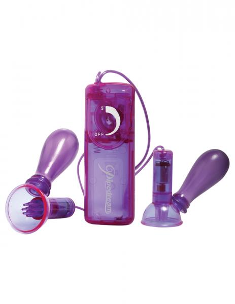 Fetish Fantasy Vibrating Nipple Pumps Purple Sex Toy Product