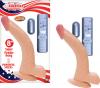 All American Whopper 8 inches Curved Vibrating Dong, Balls Beige Sex Toy Product Image 3
