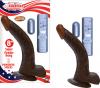 All American Whopper 8 inches Curved Vibrating Dong, Balls Brown Sex Toy Product Image 3
