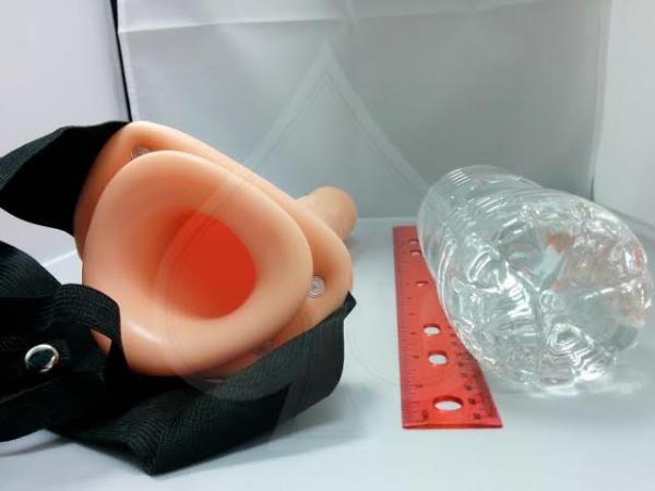 Fetish Fantasy 10 inches Hollow Strap On Beige	 Sex Toy Product