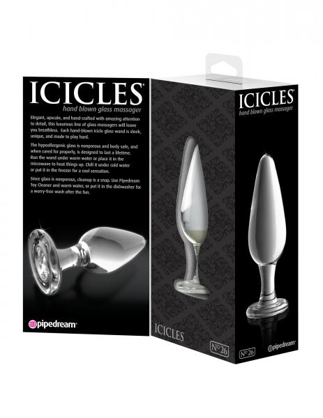 Icicles No 26 Glass Butt Plug Clear Sex Toy Product