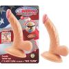All American 4 inches Curved Dong with Balls Beige	 Sex Toy Product Image 2