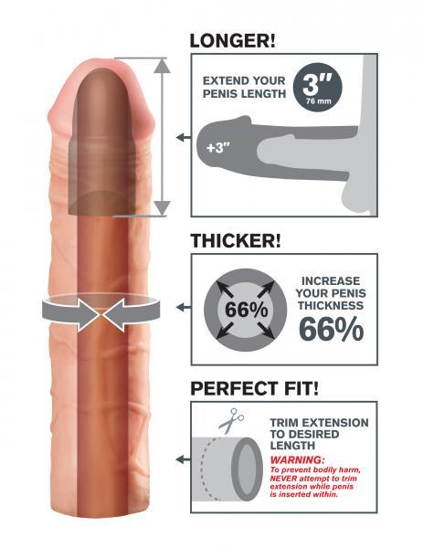 Mega 3 Inch Extension - Beige	 Sex Toy Product