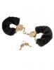 Deluxe Furry Cuffs Black Gold Handcuffs Sex Toy Product Image 1