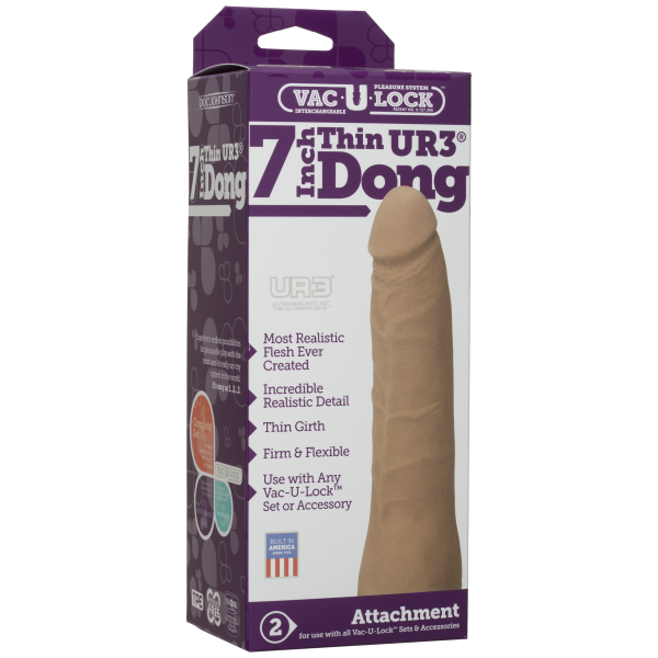 Vac-U-Lock 7" Ultraskyn Thin Dong  - Tan Sex Toy Product