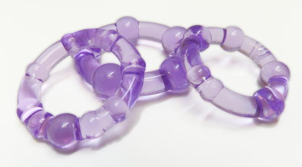 Beaded Cock Rings Purple Pack Of 3 Sex Toy Product