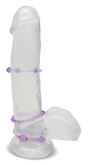 Beaded Cock Rings Purple Pack Of 3 Sex Toy Product