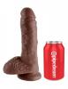 King Cock 8 inches Cock Balls Brown Sex Toy Product Image 3