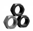 Tom Of Finland 3 Piece Hex Nut Cock Ring Set Sex Toy Product