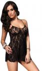 Rose Lace Flare Chemise O/S Black Sex Toy Product