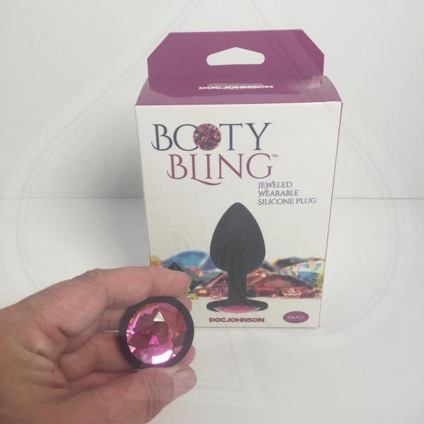 Booty Bling Small Black Plug Pink Stone Sex Toy Product