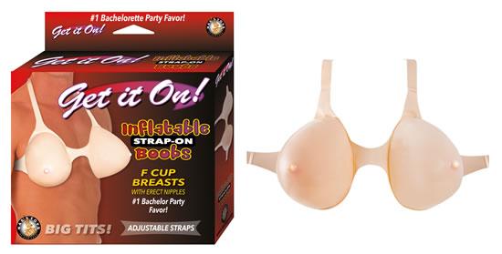 Get It On Inflatable Strap On Boobs Beige Sex Toy Product