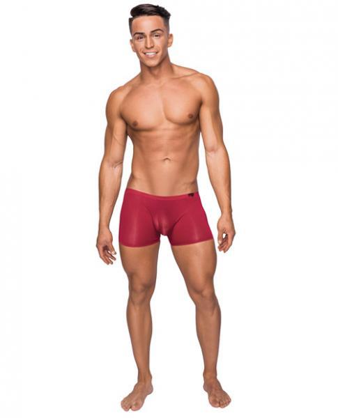 Seamless Sleek Shorts Sheer Pouch Wine Medium Sex Toy Product