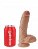 King Cock 8 inches Cock with Balls Tan Dildo Sex Toy Product Image 4