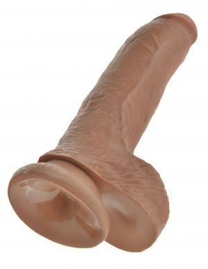 King Cock 9 inches Cock with Balls Tan Dildo Sex Toy Product