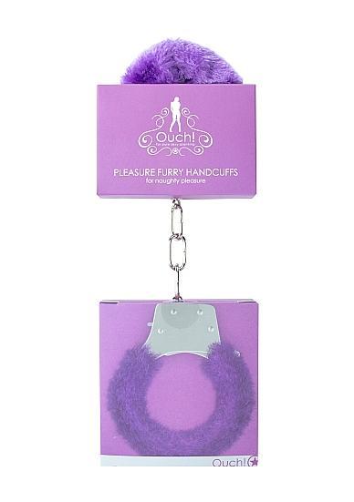 Ouch Pleasure Handcuffs Furry Cuffs Purple Sex Toy Product