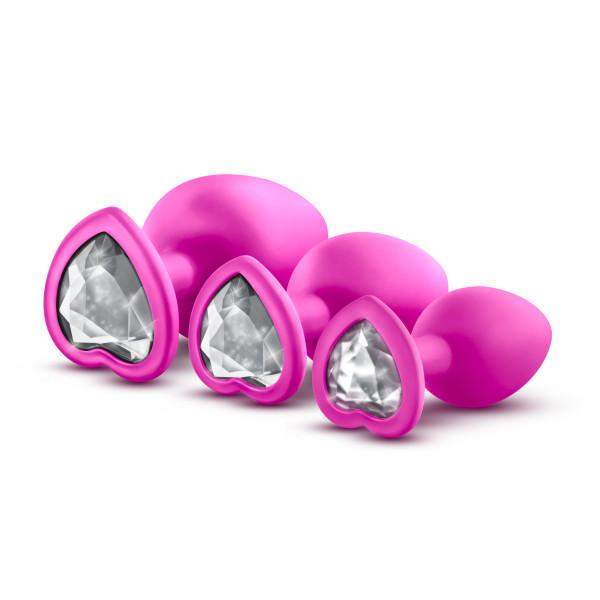 Bling Plug Training Kit Pink With White Gem Sex Toy Product