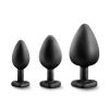 Bling Plugs Training Kit Black with White Gems Sex Toy Product Image 1