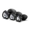 Bling Plugs Training Kit Black with White Gems Sex Toy Product Image 4