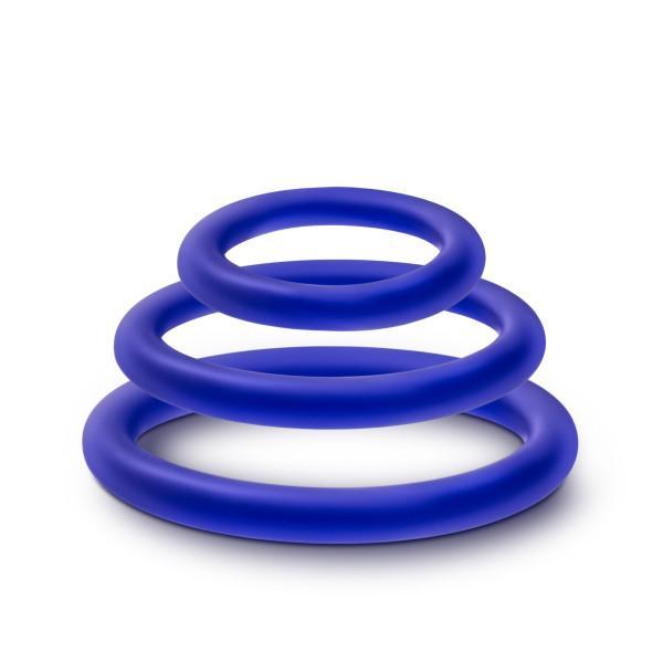Performance VS4 Pure Premium Silicone Cockring Set Indigo Sex Toy Product