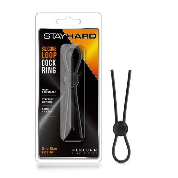 Stay Hard - Silicone Loop Cock Ring - Black Sex Toy Product