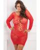 Rene Rofe Tie Breaker Long Sleeve Dress Red 1X Sex Toy Product Image 1