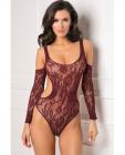 Rene Rofe Set The Mood Bodysuit Burgundy O/S Sex Toy Product