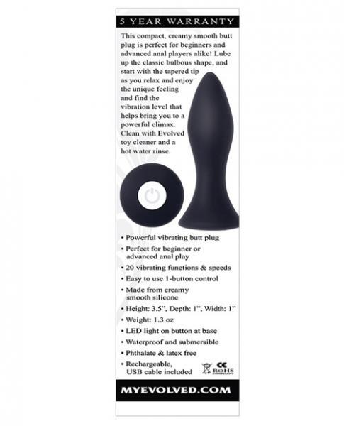 Mighty Mini Butt Plug Rechargeable Black Vibrator Sex Toy Product