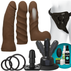 Vac-u-lock - Vibrating Dual Density Starter Set - Vibrating W/wireless Remote Chocolate Sex Toy Product