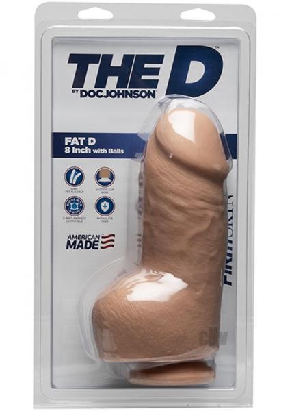 The D Fat D 8 inches With Balls Firmskyn Beige Dildo Sex Toy Product