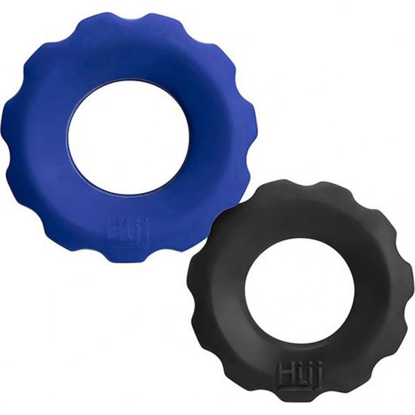Hunkyjunk Cog 2 Size C-ring, Pack, Cobalt / Tar Sex Toy Product