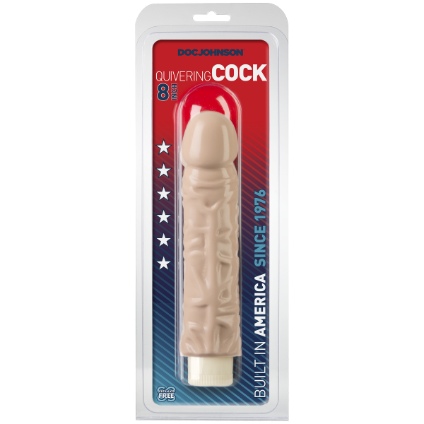 Quivering Cock Vibrator With Sleeve 8 Inches Beige Sex Toy Product