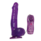 7.5" Vibrating Slim Jelly Dong- Purple Sex Toy Product