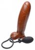 Inflatable Suction Cup 7 inches Dildo Brown Sex Toy Product Image 3