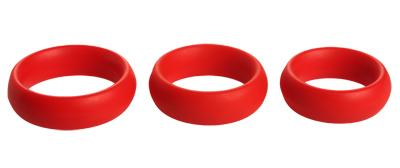 3 Piece Silicone C Ring Set - Red Sex Toy Product