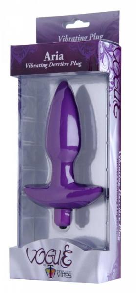 Aria Vibrating Silicone Anal Plug Medium Purple Sex Toy Product