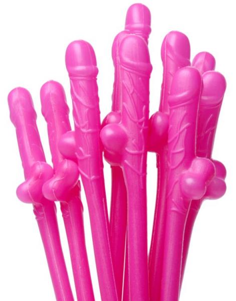 Penis Sipping Straws 10 Pack Pink Sex Toy Product