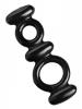 Dual Stretch To Fit Cock And Ball Ring Black Sex Toy Product Image 2